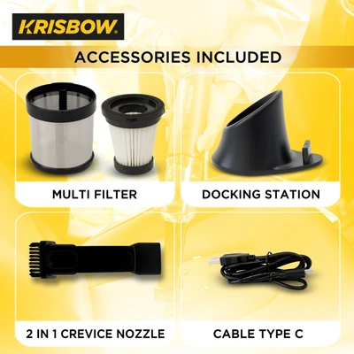 Gambar Krisbow Vacuum Cleaner Dry Cordless 65 Watt - Putih