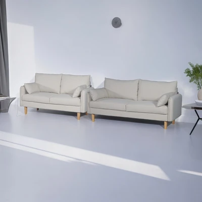 Gambar Informa Kimi Set Sofa Fabric 2 & 3 Seater - Krem