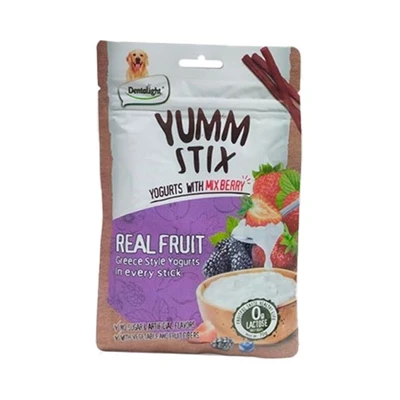 Gambar Dentalight Yumm Stix Camilan Anjing All Life Stages Yogurts & Mix Berry 70 gr