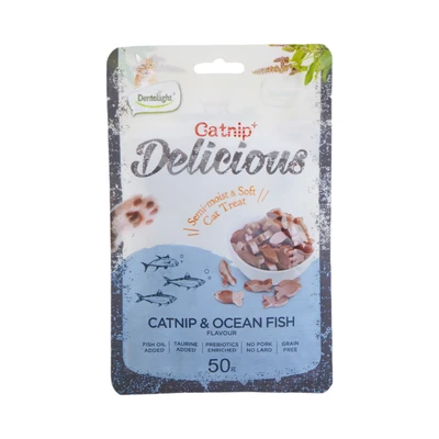 Gambar Dentalight Delicious Camilan Kucing Catnip & Ocean Fish 50 gr