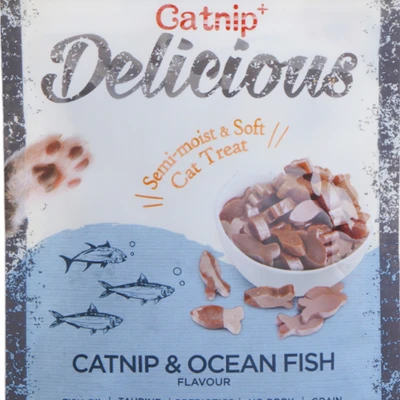 Gambar Dentalight Delicious Camilan Kucing Catnip & Ocean Fish 50 gr