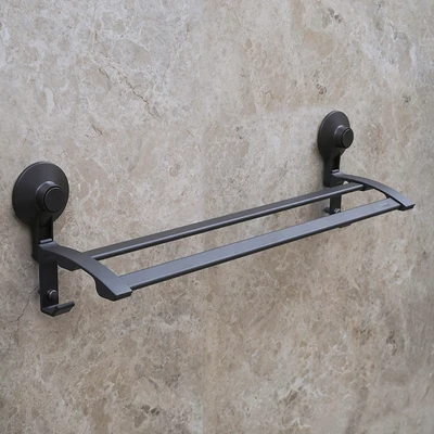 Gambar Stora Gantungan Handuk Double Dengan Suction - Abu-Abu Gunmetal