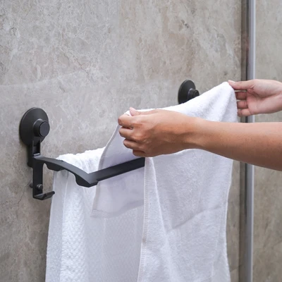 Gambar Stora Gantungan Handuk Double Dengan Suction - Abu-Abu Gunmetal