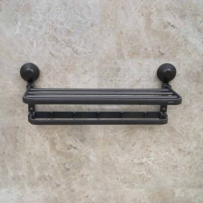 Gambar Stora Gantungan Handuk Triple Dengan Suction - Abu-Abu Gunmetal