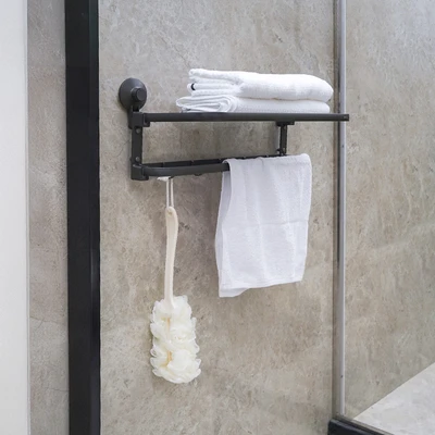 Gambar Stora Gantungan Handuk Triple Dengan Suction - Abu-Abu Gunmetal