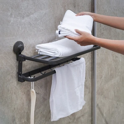 Gambar Stora Gantungan Handuk Triple Dengan Suction - Abu-Abu Gunmetal