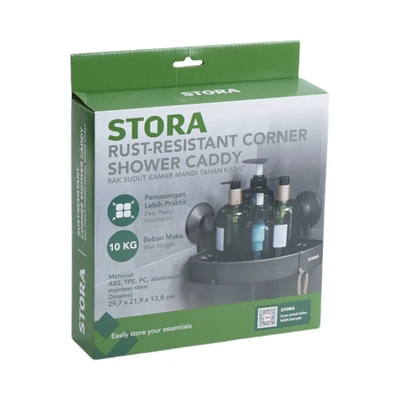 Jual Stora Rak Sudut Kamar Mandi Dengan Suction - Abu-Abu ...