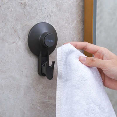Gambar Stora Gantungan Dinding Kamar Mandi Dengan Suction - Abu-Abu Gunmetal