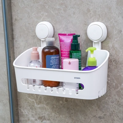 Gambar Stora Rak Kamar Mandi Dengan Suction Aw639 - Putih