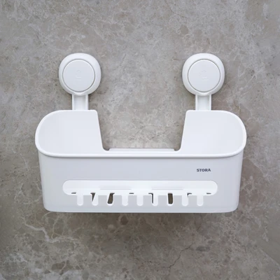 Gambar Stora Rak Kamar Mandi Dengan Suction Aw639 - Putih