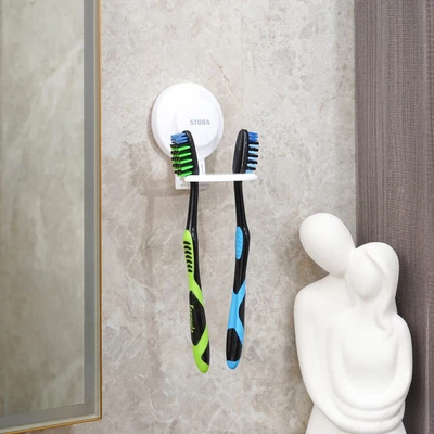 Gambar Stora Tempat Sikat Gigi Dengan Suction - Putih