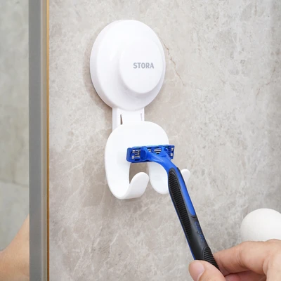 Gambar Stora Tempat Pisau Cukur Dengan Suction - Putih