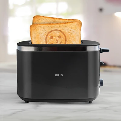 Gambar Kris Toaster Dengan Pattern Smiley - Hitam