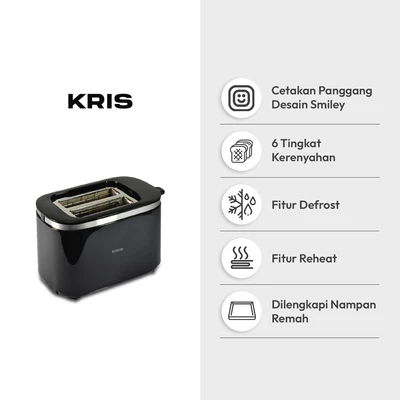 Gambar Kris Toaster Dengan Pattern Smiley - Hitam