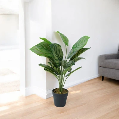 Gambar Arthome Tanaman Artifisial Green Apple Leaves Dengan Pot 16x16x60 cm - Hijau