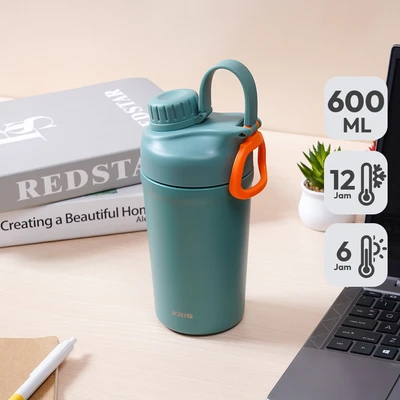 Jual Kris Tori Botol Vacuum Flask Stainless Steel 600 Ml Biru