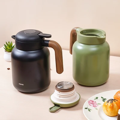 Gambar Kris Devon Teko Vacuum Flask Stainless Steel 1.3 Liter - Hitam