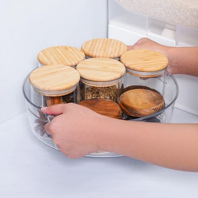 Gambar Stora Suzan Tempat Bumbu Dapur Plastik Dengan Tray Transparan
