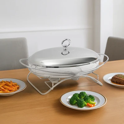 Gambar Delicia Ringo Penghangat Makanan Kaca Oval 3 Liter - Silver