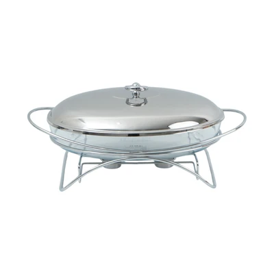 Gambar Delicia Ringo Penghangat Makanan Kaca Oval 3 Liter - Silver