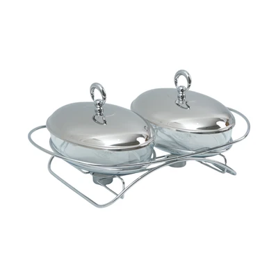 Gambar Delicia Ringo Penghangat Makanan Oval 1.5 Liter Set 2 pcs - Silver