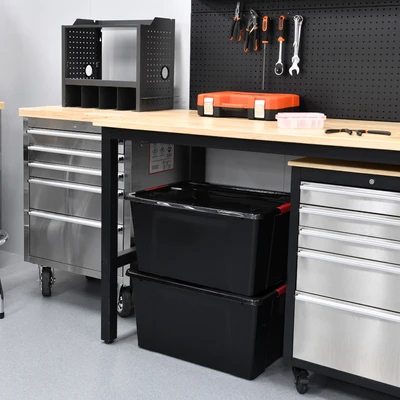 Gambar Maxbuilt Kotak Penyimpanan Dengan Roda 65x46x32 cm - Hitam