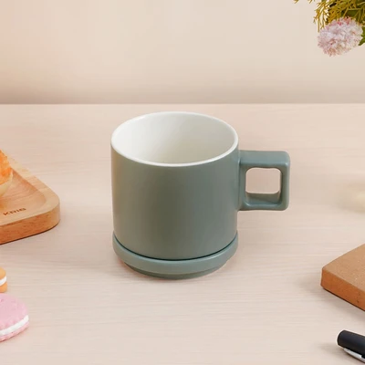 Gambar Delicia Mug Keramik Dengan Tutup Pastel 250 ml - Hijau