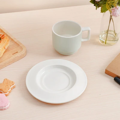 Gambar Delicia Cangkir Keramik Dengan Saucer Pastel 220 ml - Biru Muda