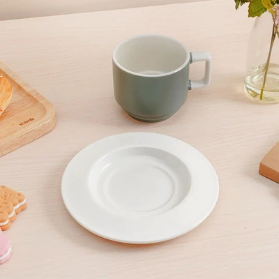 Gambar Delicia Cangkir Teh Keramik Dengan Saucer Pastel 220 ml - Hijau