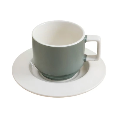 Gambar Delicia Cangkir Teh Keramik Dengan Saucer Pastel 220 ml - Hijau