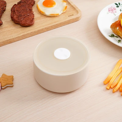 Gambar Delicia Mangkuk Keramik Bone China Dengan Tutup 13 cm - Krem