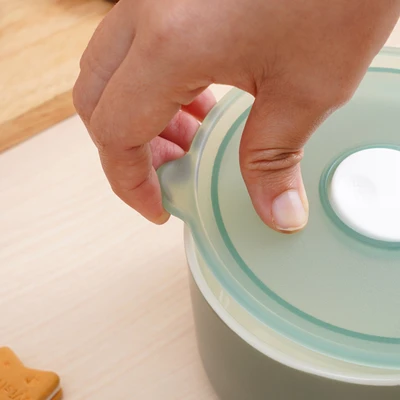 Gambar Delicia Mangkuk Keramik Bone China Dengan Tutup 13 cm - Hijau