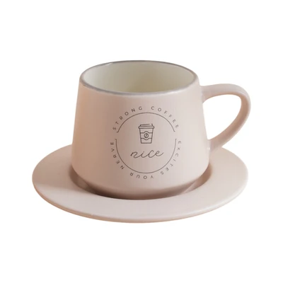 Gambar Delicia Cangkir Keramik Dengan Saucer TNT 200 ml - Cokelat Mocca