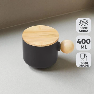 Gambar Delicia Mug Bone China Round Hand 400 ml - Hitam