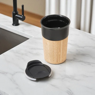Gambar Delicia Gelas Tumbler Keramik Bone China 380 ml - Hitam