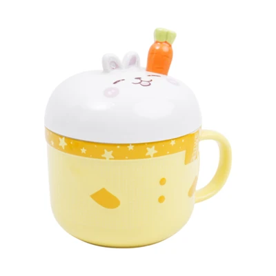 Gambar Delicia Mug Bone China Dengan Tutup & Sendok Bunny 380 ml - Kuning
