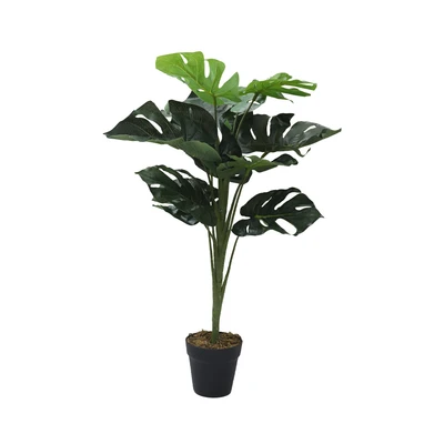 Gambar Forhom Tanaman Artifisial Monstera Dengan Pot 30x30x75 cm - Hijau
