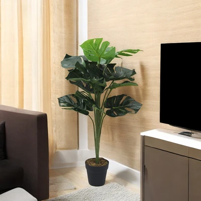 Gambar Forhom Tanaman Artifisial Monstera Dengan Pot 30x30x75 cm - Hijau