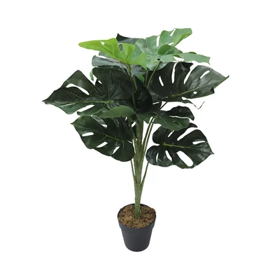 Gambar Forhom Tanaman Artifisial Monstera Dengan Pot 30x30x75 cm - Hijau