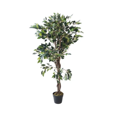 Gambar Arthome Tanaman Artifisial Ficus Mini Dengan Pot 45x45x120 cm - Hijau