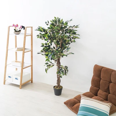 Gambar Arthome Tanaman Artifisial Ficus Mini Dengan Pot 45x45x120 cm - Hijau