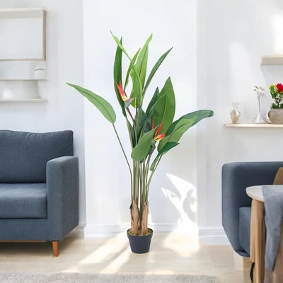 Gambar Arthome Bunga Artifisial Birds Paradise Dengan Pot 65x65x150 cm - Hijau
