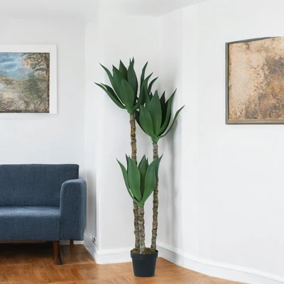 Gambar Arthome Tanaman Artifisial Agave Tree Dengan Pot 60x50x150 cm - Hijau