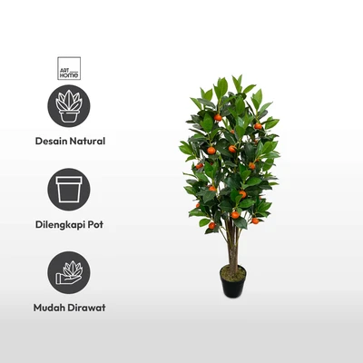 Gambar Arthome 130 Cm Tanaman Artifisial Mandarin Fruits Tree Dengan Pot