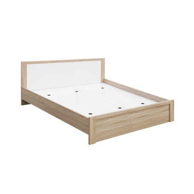 Gambar Selma 180x200 cm Pamela Tempat Tidur - Putih/Cokelat Oak