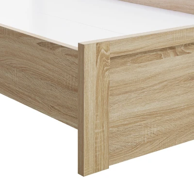 Gambar Selma 180x200 cm Pamela Tempat Tidur - Putih/Cokelat Oak
