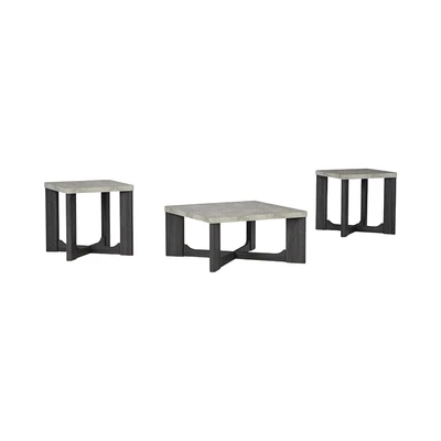 Gambar Ashley Sharstorm Meja Tamu & Meja Sisi T251 Set 3 pcs - Abu-Abu