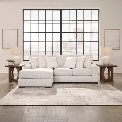 Gambar Ashley Larce Sofa Sectional L Fabric Kiri - Abu-Abu