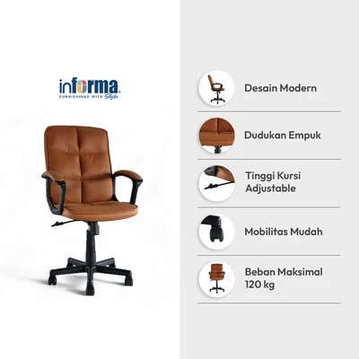Gambar Informa Odin Kursi Kantor Sandaran Rendah - Cokelat