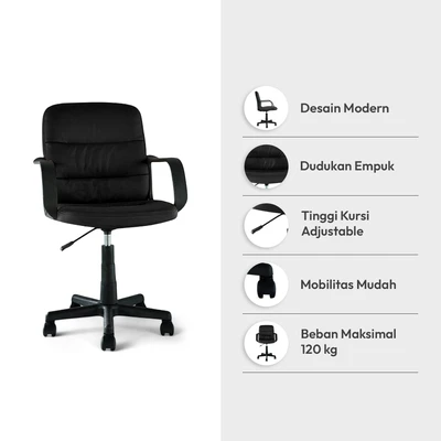 Gambar Informa Oscar Kursi Kantor Sandaran Rendah - Hitam